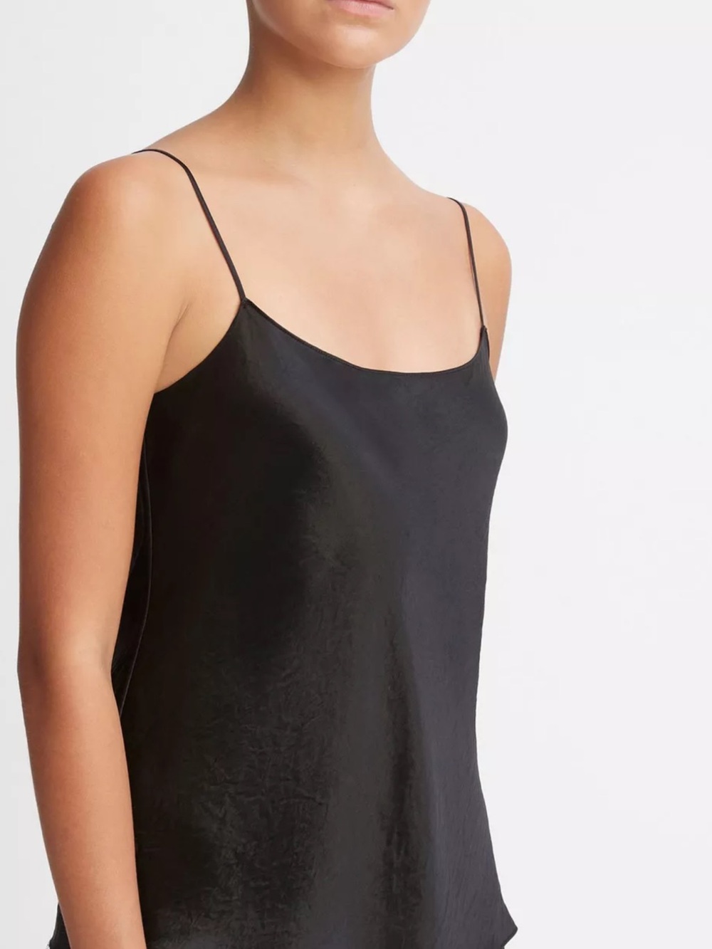 Vince Black Satin Cowl Camisole